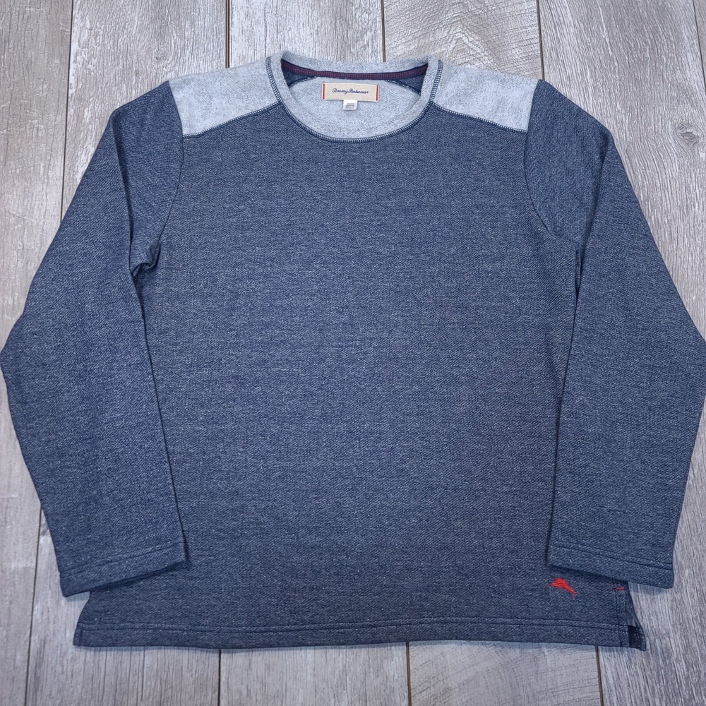 Tommy Bahama Sweatshirt Mens Large Blue Gray Heather Crewneck Pullover